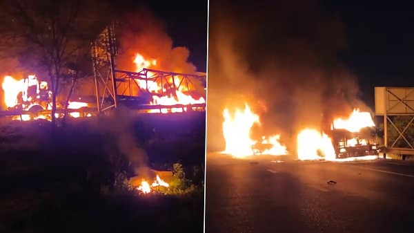 Fiery Collision on National Expressway 1 Near Ahmedabad Disrupts Traffic