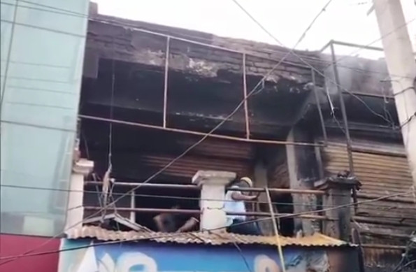 school bag shop fire Haryana