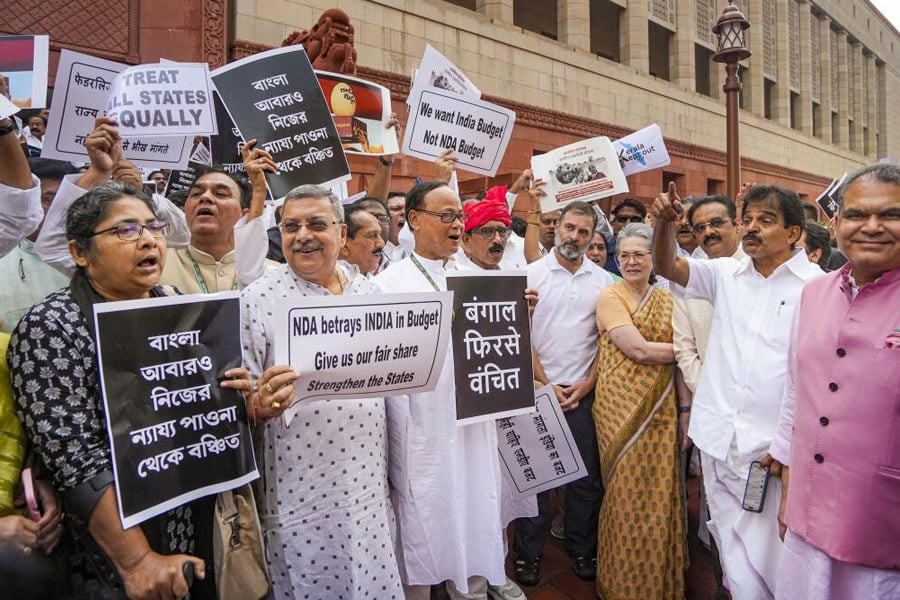 Trinamool Congress and  Congress protest in Parliament