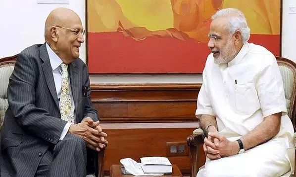 Prime Minister Narendra Modi with Swaraj Paul