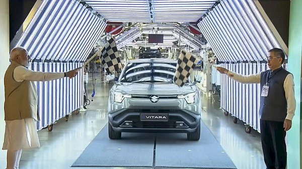 PM Modi flags off Maruti Suzuki's 1st electric vehicle e-Vitara
