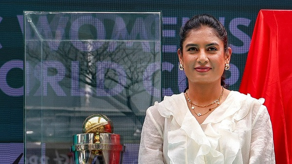 Mithali Raj with the Women's World Cup