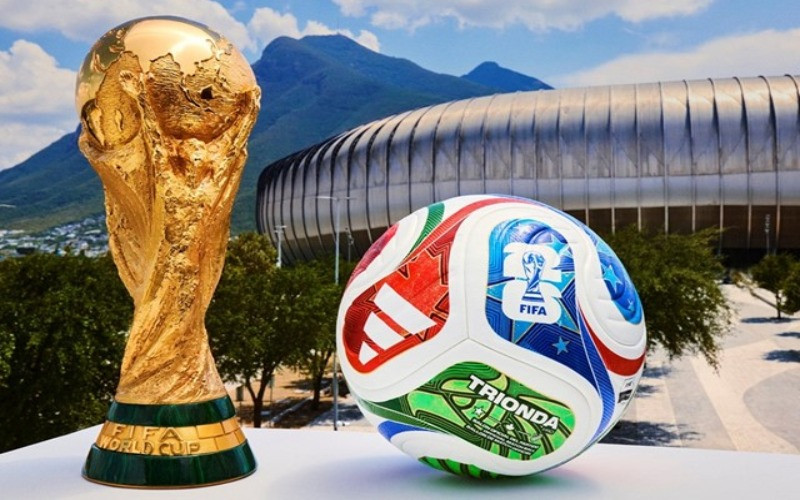 Trionda, right, the Official Match Ball of the 2026 FIFA World Cup