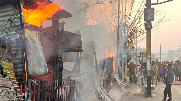 Fire at Baghajatin Rail Station