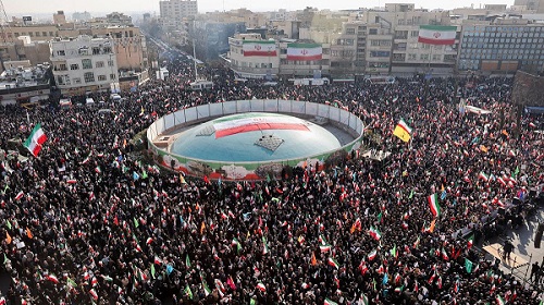 Iranians attend a pro-government rally in Tehran, Iran, January 12, 2026