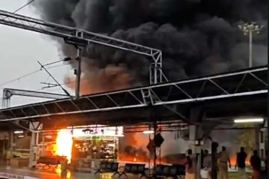 Massive Fire at Thrissur Railway Bike Parking