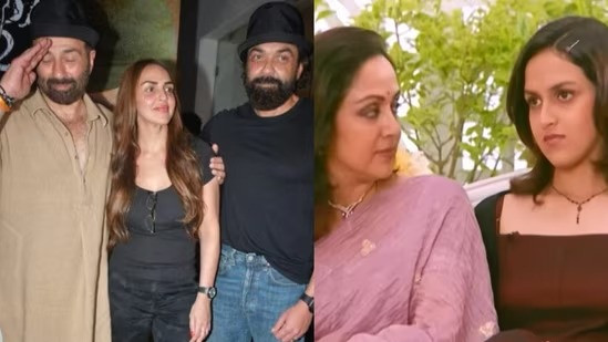 Sunny Deol, Esha Deol, Bobby Deol and Hema Malini