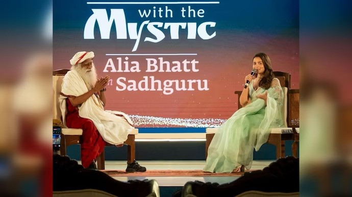 Sadhguru and Alia Bhatt in frame