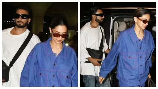 Deepika Padukone was seen wearing an oversized cobalt blue co-ord set