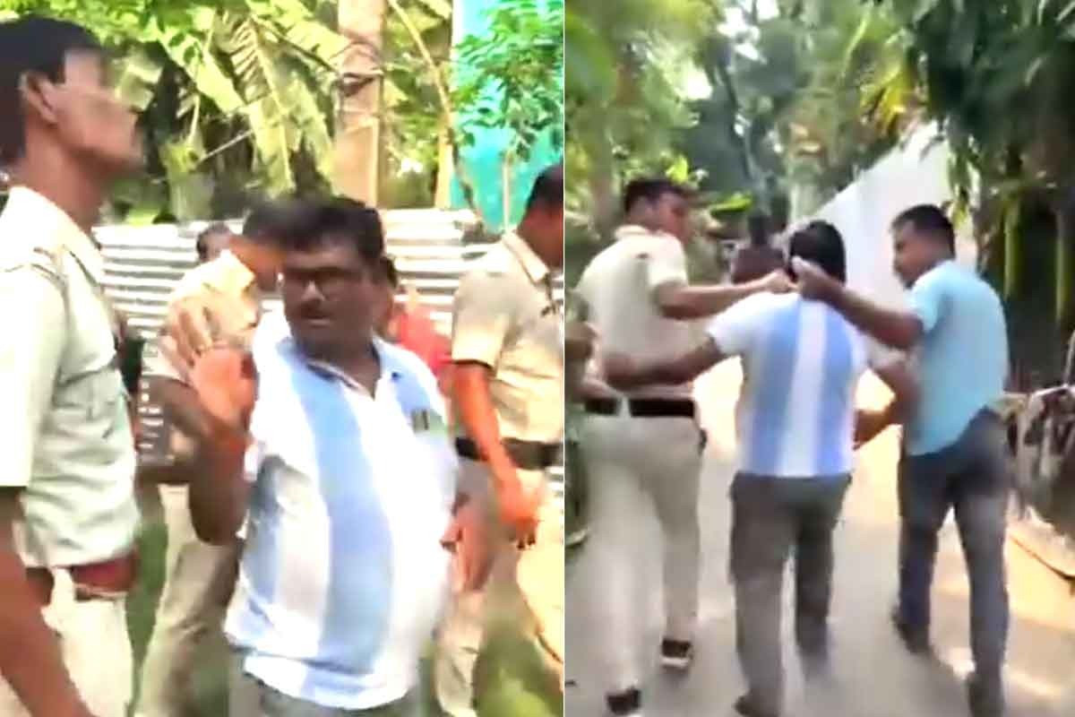 Trinamool Councilor detained by police.