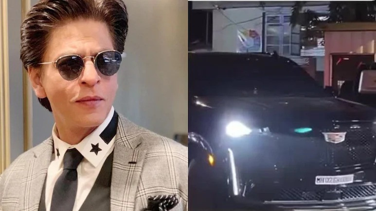 Shah Rukh Khan (L) and his brand-new car (R)
