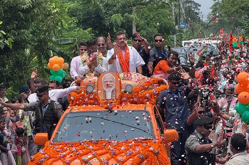 Suvendu Adhikari campaigning in Falta.
