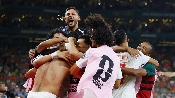 Morocco players celebrate