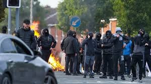 They set fire to police vehicles and buses in several places.