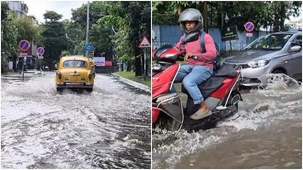 Several areas of Kolkata were waterlogged due to heavy rain