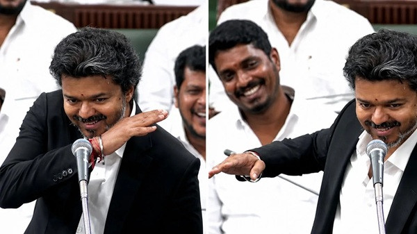 Tamil Nadu Chief Minister C. Joseph Vijay speaks at the State Assembly