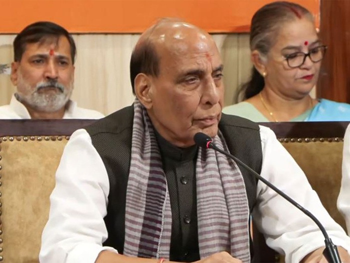 Rajnath Singh slams Congress Protest