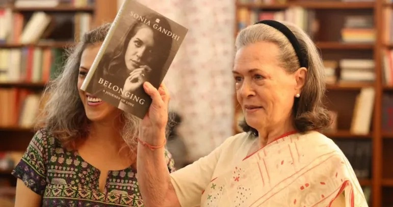 Sonia Gandhi with her memoir 'Belonging: A Journey Of Love'
