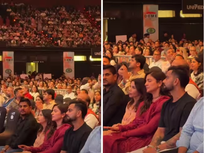 Virat Kohli and Anushka Sharma attend Krishna Das’ live kirtan in Mumbai